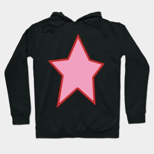 Pink Star Red Out Line Graphic Hoodie